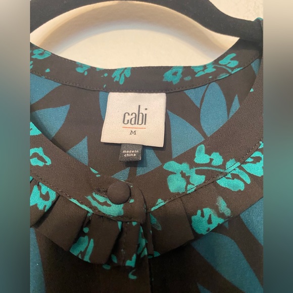 Cabi Women's Autumn Green Floral Button Dress Medium - Picture 3 of 16